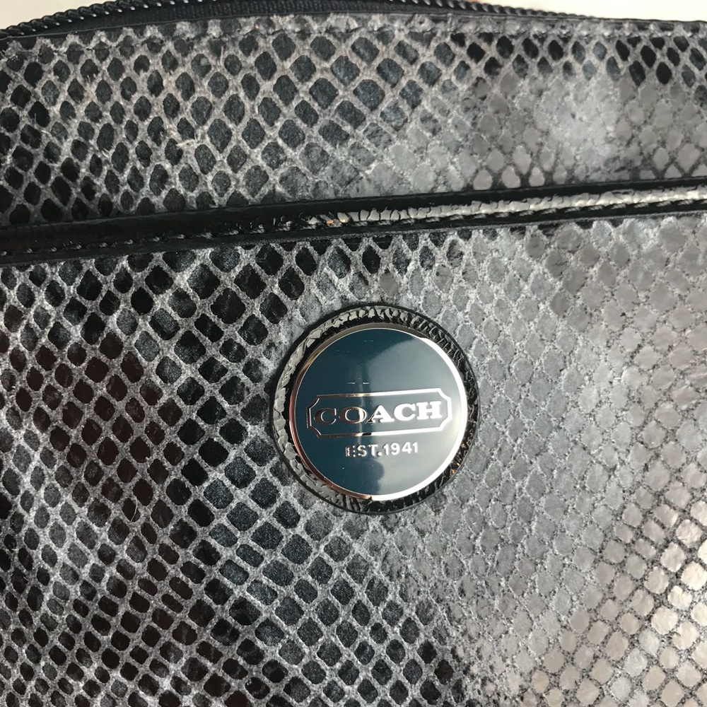 COACH Python Print Crossbody Purse with Patent Leather Accents - Picture 11 of 16